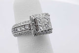 2.22cttw Diamond 14k White Gold Ring 6.7 Grams Size 4 Eb0626ixzsa
