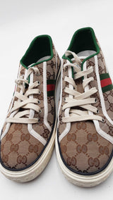 Gucci Tennis 1997 Canvas Sneakers Size 9.5 Eb1125lpxdu