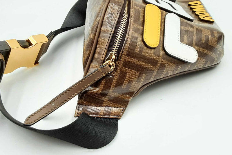 Fendi X Fila Glazed Fabric Ff Mania Belt Bag Eb0724rrxdu