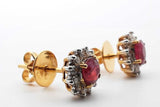 18k Yellow Gold Diamond & Ruby Earrings 3g .24cttw Lh0824wxzde