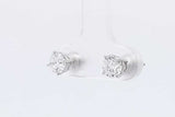 1.0cttw Lab Grown Diamond Stud Screwback Earrings 14k White Gold 0.9g Eb326orxsa
