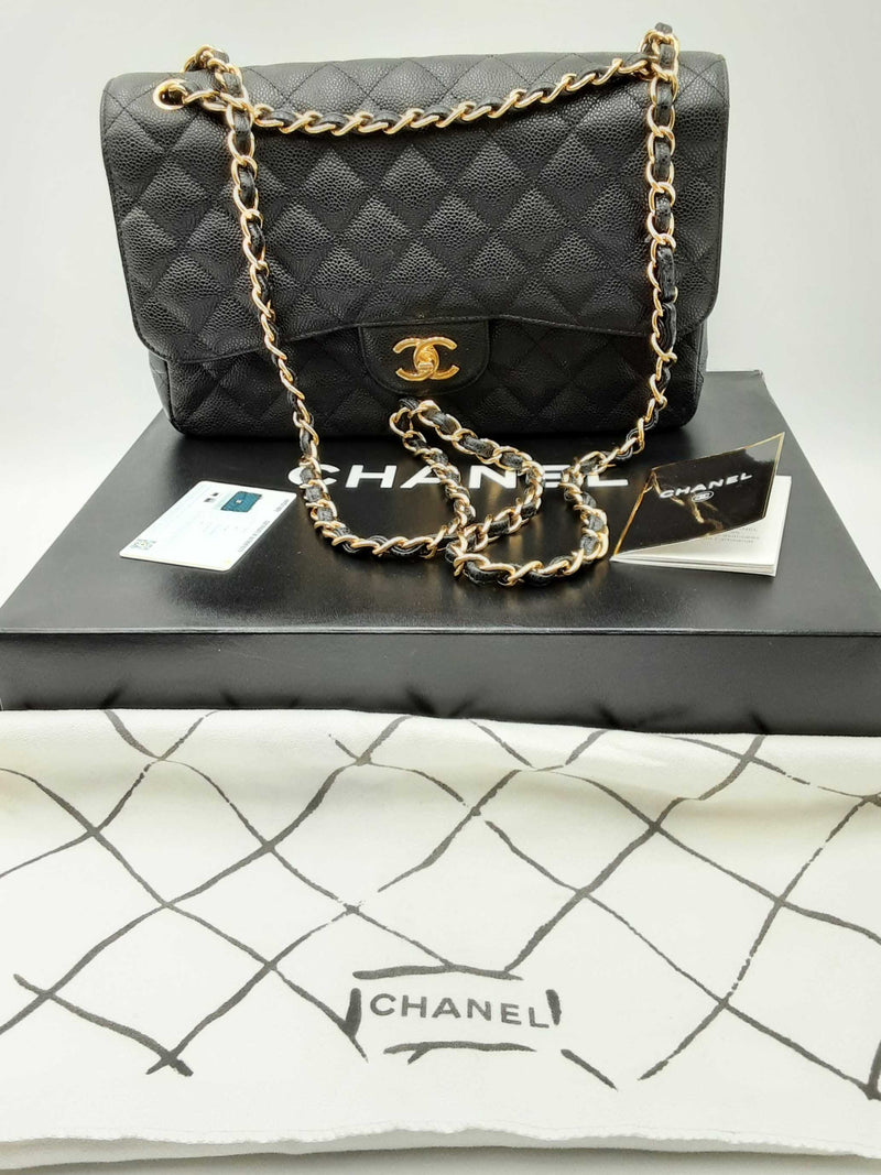 Chanel Quilted Caviar Double Flap Shoulder Bag Eb1024wxxzdu