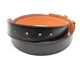 Hermès Constance H Buckle & Reversible Black & Orange Leather Belt Fw1025pxzdu