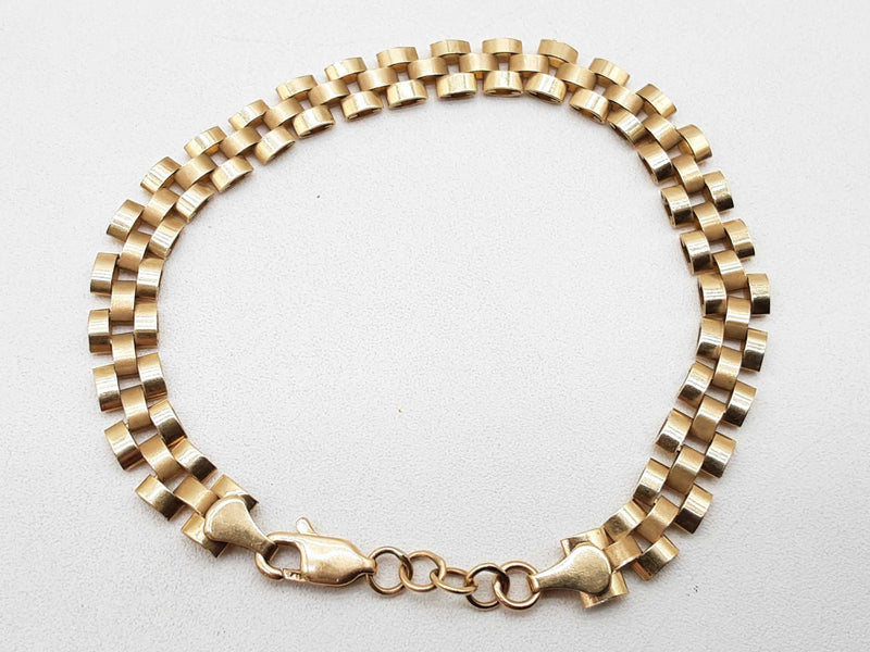 10k Yellow Gold 7.6g Hollow Rolex Style Bracelet 7.25 In Do1024oxzde