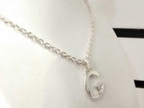 Gucci Sterling Sliver Charlotte G Pendant Necklace 18 Inch Mk1026lzxmia