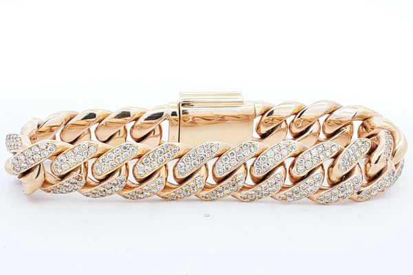 Approx. 4.86ctw Diamond Cuban Link Bracelet 14k Yellow Gold 119.5g Eb0924ixxzsa