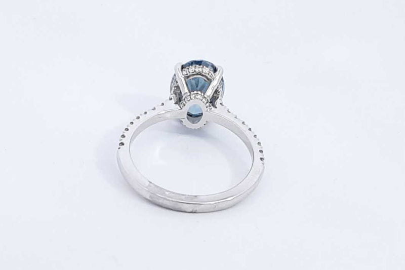 Lab Grown Oval Blue Diamond 2.69ctw Ring In 14k White Gold 3.2g Eb0923orzxsa