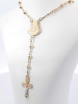 14k Yellow Gold Rosary-style Mary & Crucifix Necklace 5.4g 17 Inch Fw0826wszdu