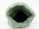 Yves Saint Laurent Loulou Puffer Pouch In Iced Mint Shearling Fw0826ozxdu