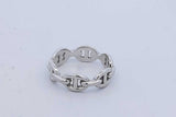 Hermes 18k White Gold Chaine D'ancre Enchainee Ring 4.3 Grams Size 50 Eb0626exzde
