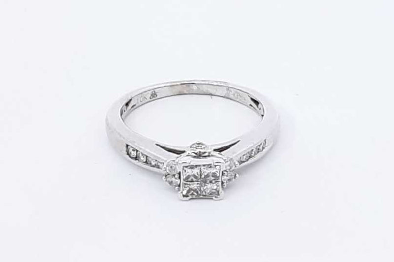 0.46ctw Diamond Ring In 10k White Gold 3.1 Grams Size 7 Eb1025lpxdu