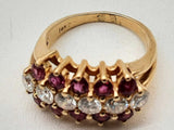 Approx 1.4 Ctw Diamonds 14k Yellow Gold 6.6g Ruby Ring Size 7.25 Do1224loxzde