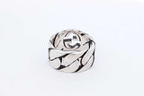 Gucci 925 Sterling Silver Interlocking Gg Ring 9.2 Grams Size 16 Eb1124crdu