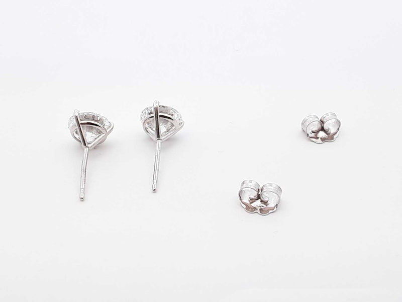 2.0 Cttw Lab Grown Diamond & 14k White Gold Stud Earrings 1.1 Gram Fw0723srxdu