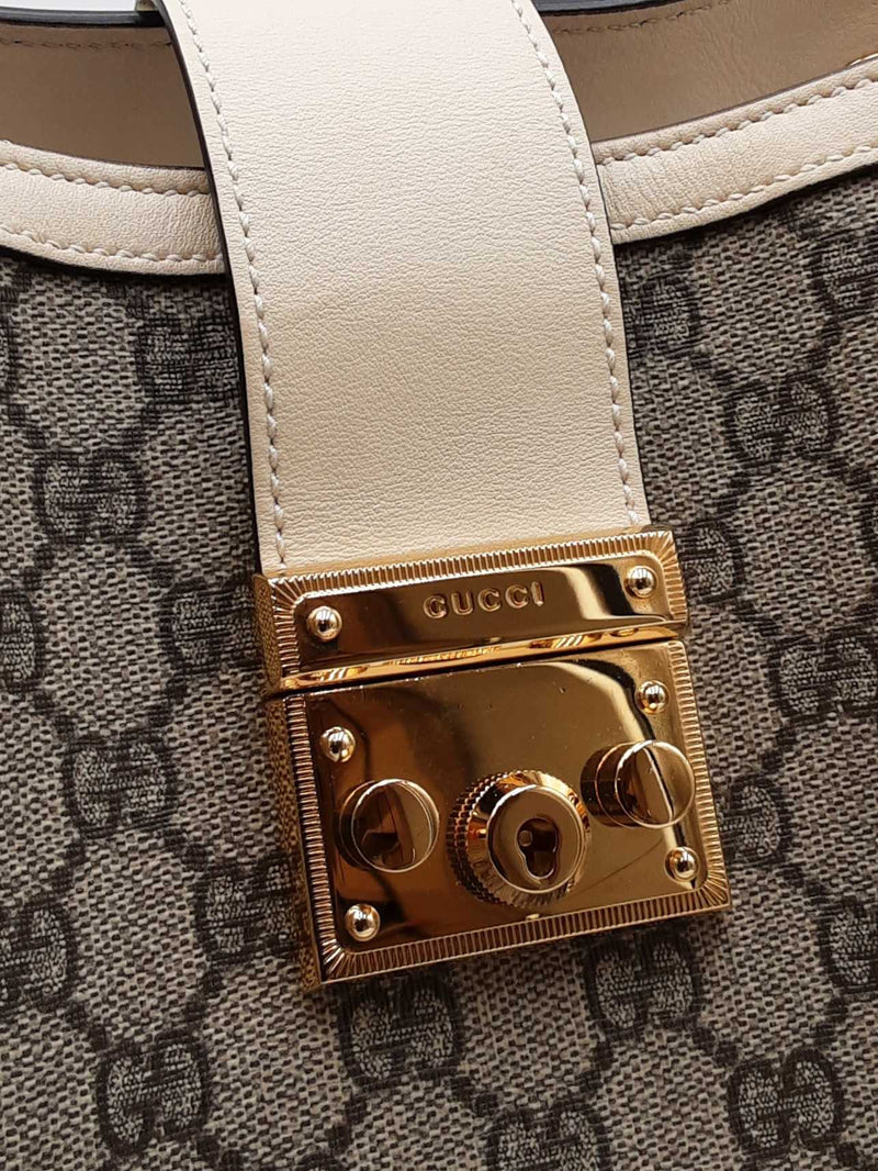 Gucci Medium Padlock Tote In Gg Supreme Monogram Coated Canvas Fw1125prrdu