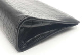 Alaia Black Croc Embossed Leather Clutch Eb0226oxzsa