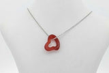 Tiffany & Co. Carnelian Open Heart Pendant Necklace 1.5 Grams 16 Inch Eb0926crsa