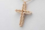 0.77cttw Lab Grown Diamond Cross Pendant Necklace 14k Yellow Gold 3g Eb0326rrxsa