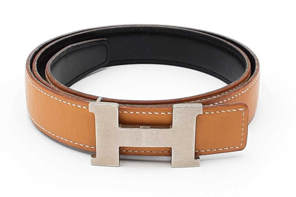 Hermes Reversible Belt With Silver Tone Buckle Eb0924oxzdu