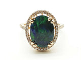 Sythentic Black Opal 14k Yellow Gold 4.1g Ring Size 5 Do0826cxzde