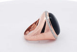 Onyx & Diamond 14k Rose Gold Ring 14.7 Grams Size 7 Eb1225ixzsa