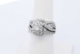 0.98cttw Diamond Wedding Set In 14k White Gold 8.1 Grams Size 6.5 Eb0826ixzde