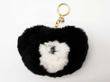 Michael Kors Teddy Bear Black White Fur Key Chain Bag Charm Do0625lrde
