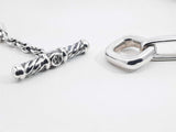 David Yurman 925 Silver, 18k Gold & Onyx Figaro Chain 38.6g 16 Inch Fw0326lcrdu