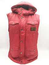 Dolce & Gabbana Red Quilted Puffy Hooded Vest Size Italian 52 Do0925lorde