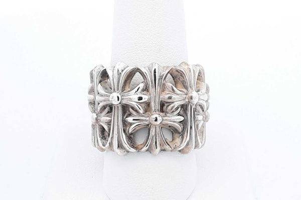 Chrome Hearts Sterling Silver Cemetery Cross Ring 25.7g Size 9.5 Eb1024prxdu