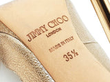 Jimmy Choo Loila Gold Metallic Strappy Peep Toe Heels Size 35.5 Fw0824sxdu