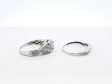 1.18 Cttw Diamond & 14k White Gold Bridal Set 5 Grams Size 8 Fw0925rrxdu