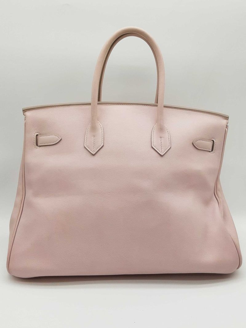 Hermes Birkin 35 Rose Dragee Pink Swift Palladium Handbag Do1025rxzxde
