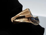 3.0 Cttw Diamond & Sapphire Wedding Ring In 14k Gold 9.9g Size 6.25 Fw0826lcrxdu