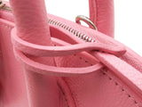 Balenciaga Small Logo Ville Top Handle Bag In Pink Grained Leather Fw0925rzxdu