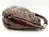 Jimmy Choo Studded Peace Sign Dark Maroon Red Hobo Shoulder Bag Do0626crde