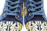 Christian Louboutin Louis Orlato Blue Velvet Sneakers Size 43.5 Eb0726lrxde