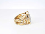David Yurman Diamond & 18k Yellow Gold Wheaton Ring 16.2 Grams Size 5.75 Fw0726lorxdu