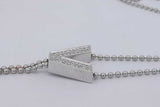 Diamond Letter V Pendant Bolo Necklace In 18k White Gold 16.9 Grams Eb0226lorzsa