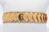 18k Yellow Gold Coin Style Link Bracelet 26.9 Grams 7 Inch Eb0426oxxzsa