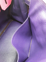 Hermes Birkin 30 Pink Purple Chevre Mysore Palladium Handbag Do0526lrxzxde