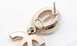 Chanel Crystal & Pearl Cc Logo Drop Earrings 7.7 Grams Eb0424oxzdu