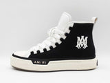 Amiri M.a. Court High Top Sneakers In Black & White Canvas Size 13 Fw0126lixdu