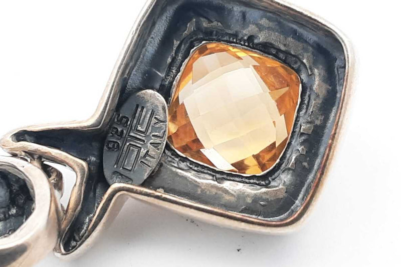 Orange Gemstone 925 Sterling Silver Pendant 9.4 Grams Eb1224csa