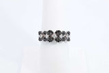 Black Diamond & Diamond Ring In 14k White Gold 2.7 Grams Size 6.5 Eb1024lixdu