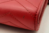 Gucci Gg Marmont Matelasse Red Leather Wallet On Chain Shoulder Bag Eb0125wxzsa