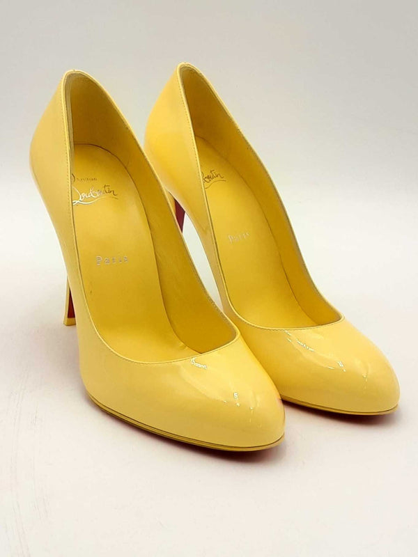 Christian Louboutin Dolly Yellow Patent Leather Pumps Size 40 Eb1224lrxsa