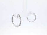 Diamond & 10k White Gold Inside Out Hoop Earrings 2.9 Grams Fw0526lwrdu