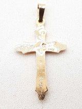 14k Two-tone Gold Cross Pendant 0.7g Lh0924wxde