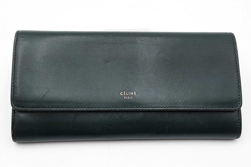 Celine Lambskin Emerald Green Wallet Eb1124lxzdu